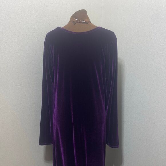Soft Surroundings Santiago Stretch Purple Velvet Maxi Dress Size Tall XL - Picture 7 of 11